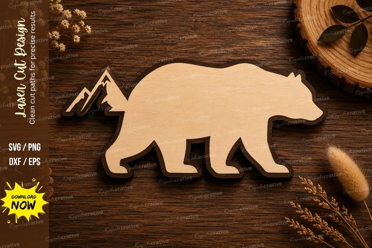 Bear Silhouette Laser Cut SVG Design bear silhouette svg, be