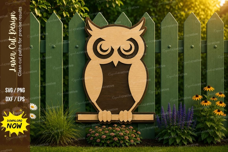 Owl Silhouette Laser Cut SVG Design owl svg, owl laser cut,