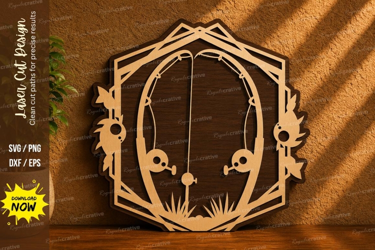Geometric Nature Frame Laser Cut SVG Design geometric frame