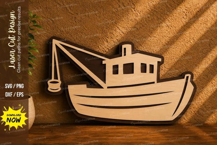 Fishing Boat Laser Cut SVG Design fishing boat svg, boat las