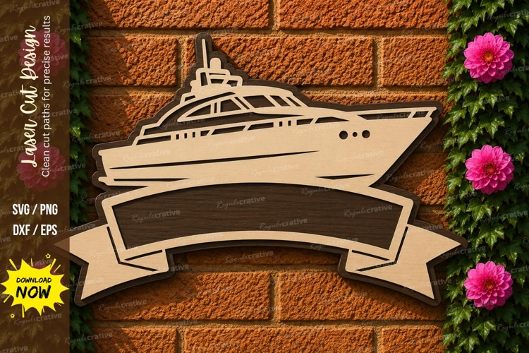 Yacht Name Sign Laser Cut SVG Design yacht sign svg, boat na