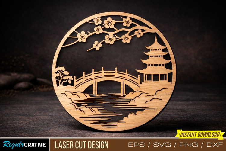 Asian Landscape Laser Cut, Asian Landscape Laser Cut Design