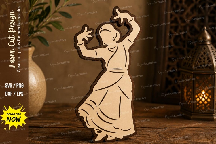 Hula Dancer Laser Cut SVG Design hula dancer svg, hawaiian example image 1