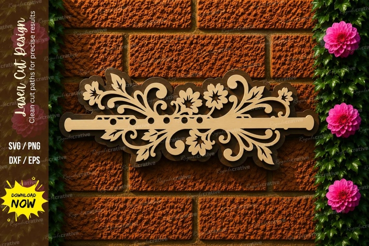 Floral Arrow Divider Laser Cut SVG Design floral arrow svg, example image 1
