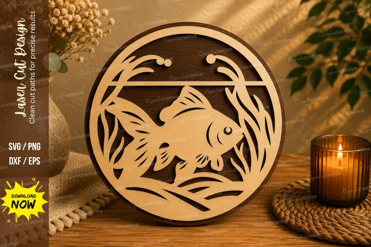 Goldfish Laser Cut SVG File goldfish svg, fish svg, aquarium