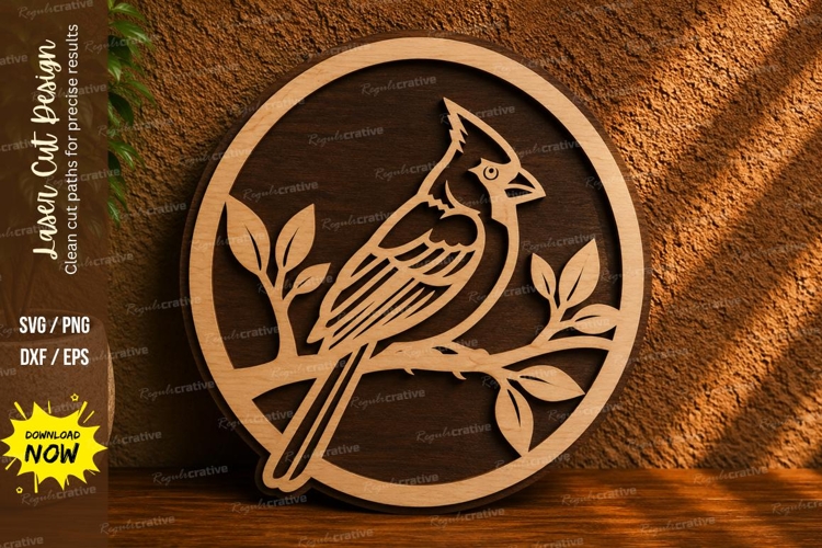 Cardinal Bird Laser Cut SVG File cardinal svg, bird svg, car