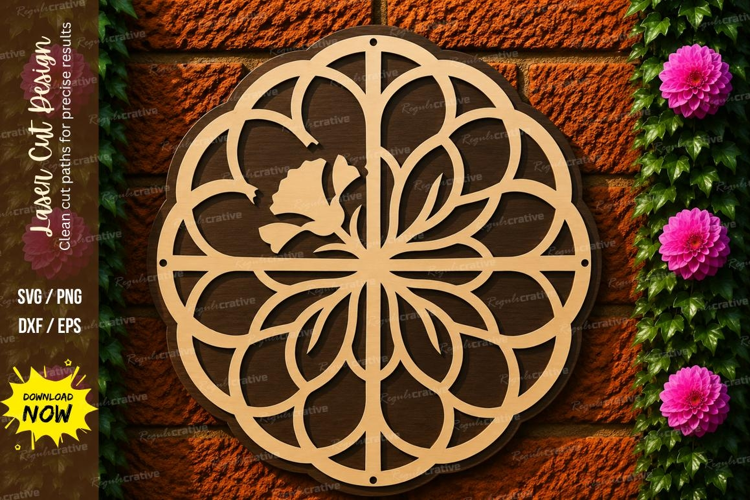 Floral Mandala Laser Cut SVG File floral mandala svg, mandal