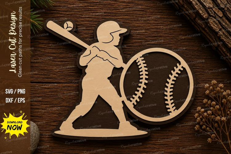 Baseball Player Laser Cut SVG File baseball player svg, base