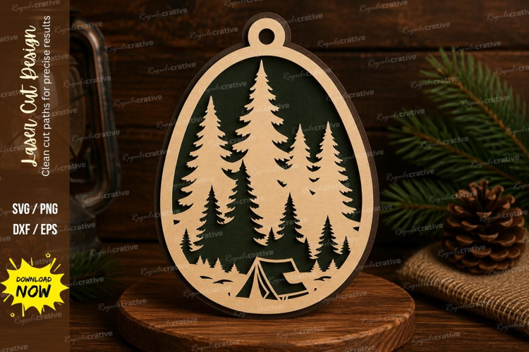Forest Camp Laser Cut SVG File forest camp svg, camping svg,