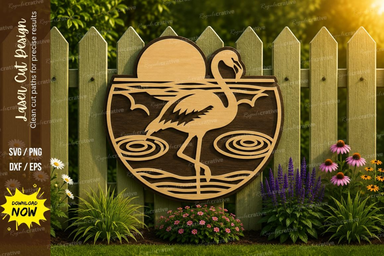 Flamingo Lake Laser Cut SVG File flamingo lake svg, flamingo