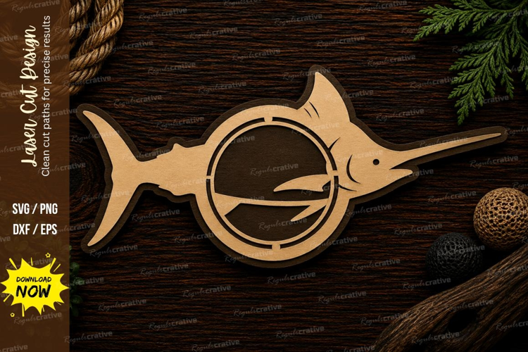 Swordfish Laser Cut SVG File swordfish svg, swordfish silhou