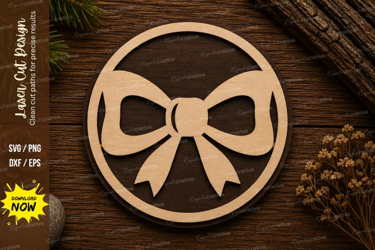 Ribbon Bow Laser Cut SVG File ribbon bow svg, bow svg, gift