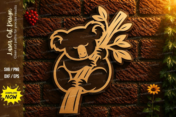 Koala Laser Cut SVG File koala svg, koala bear svg, australi