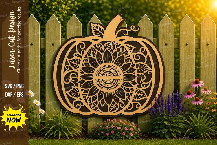 Pumpkin Mandala Laser Cut SVG File pumpkin mandala svg, pump