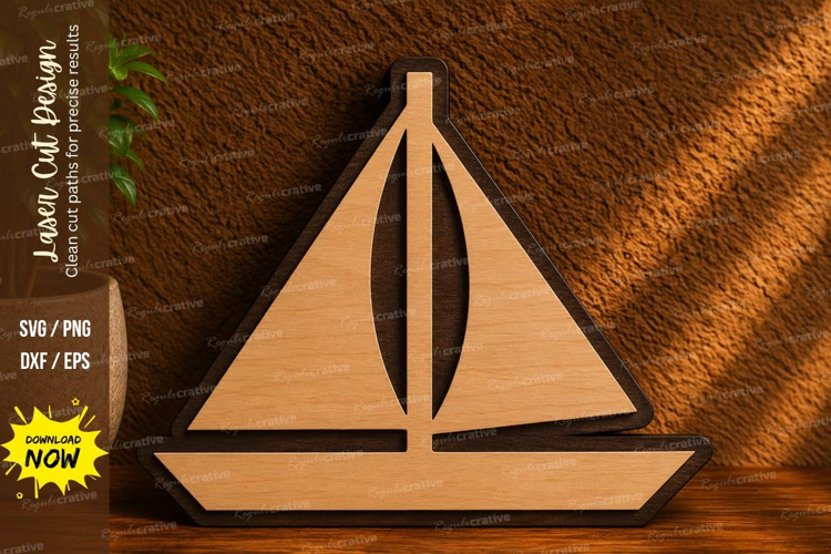 Sailboat Laser Cut SVG File sailboat svg, sailing boat svg,
