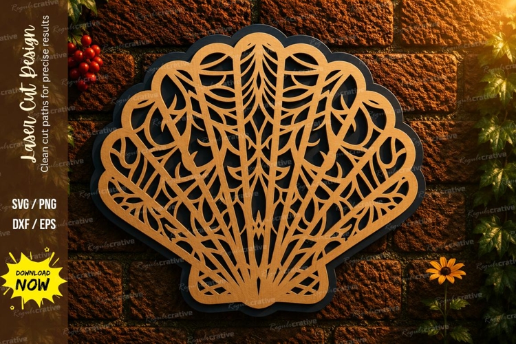 Seashell Laser Cut SVG File seashell svg, shell svg, beach