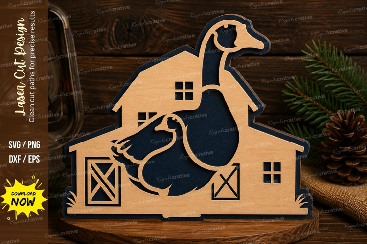 Goose Barn Laser Cut SVG File goose barn svg, goose svg