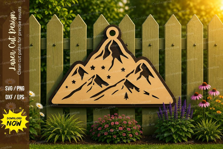 Mountain Charm Laser Cut SVG File mountain charm svg, mounta