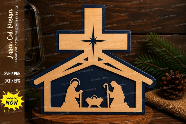 Nativity Laser Cut SVG File nativity svg, christmas nativity