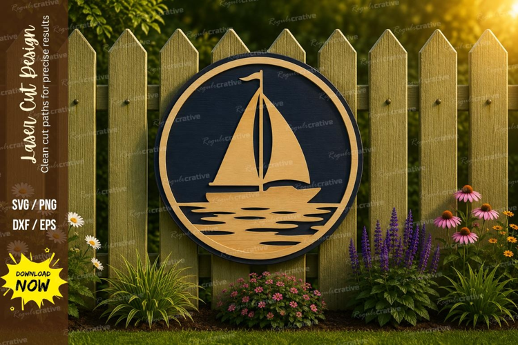 Ocean Sailboat Laser Cut SVG File ocean sailboat svg, sailbo