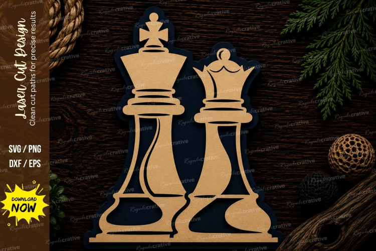 Chess Kings Laser Cut SVG File chess king svg, chess pieces
