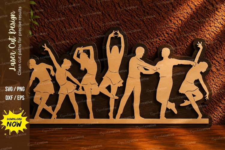 Dance Group Laser Cut SVG File dance group svg, dancing peop