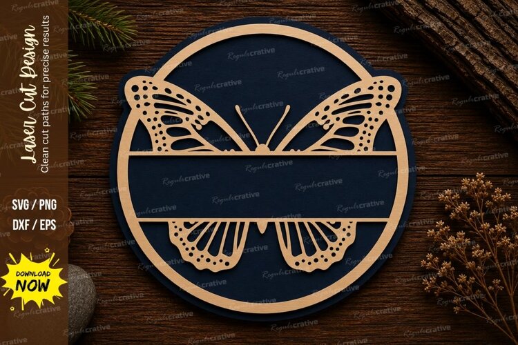 Butterfly Frame Laser Cut SVG File butterfly frame svg example image 1