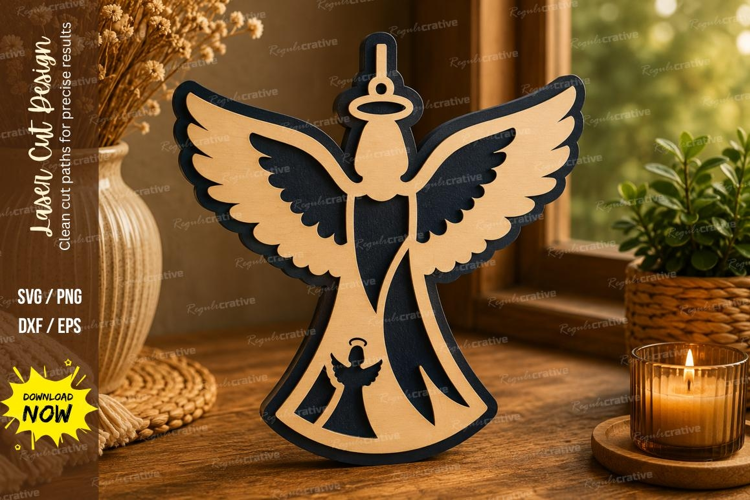 Angel Laser Cut SVG File angel svg, guardian angel svg, chri
