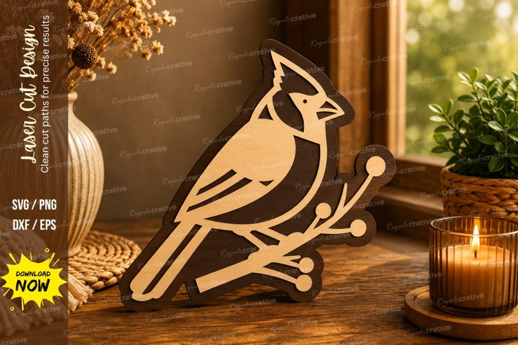 Cardinal Bird Laser Cut SVG File cardinal bird svg, cardinal