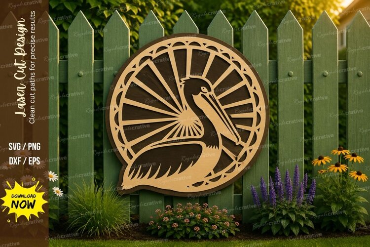 Pelican Laser Cut SVG File pelican svg, pelican bird svg example image 1