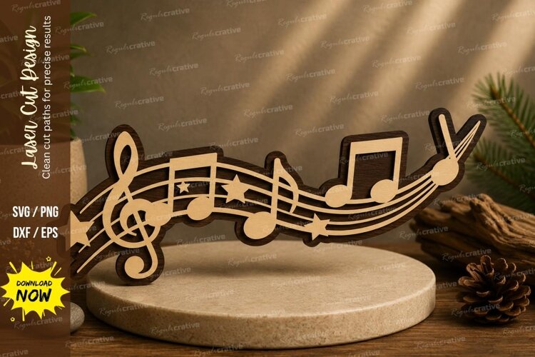 Music Notes Laser Cut SVG File music notes svg, musical note example image 1