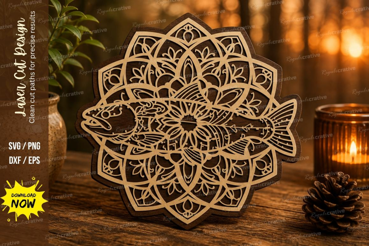 Floral Mandala Laser Cut SVG File floral mandala svg, flower