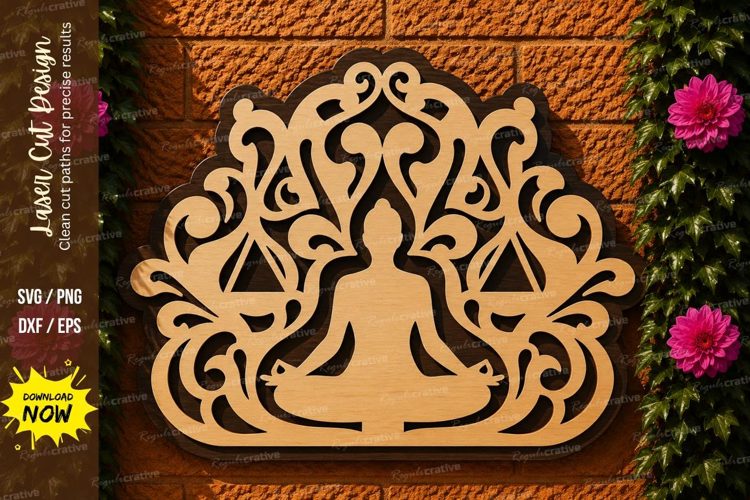 Meditation Mandala Laser Cut SVG File meditation mandala svg