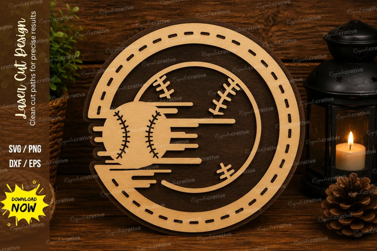 Baseball Circle Laser Cut SVG File baseball circle svg, base