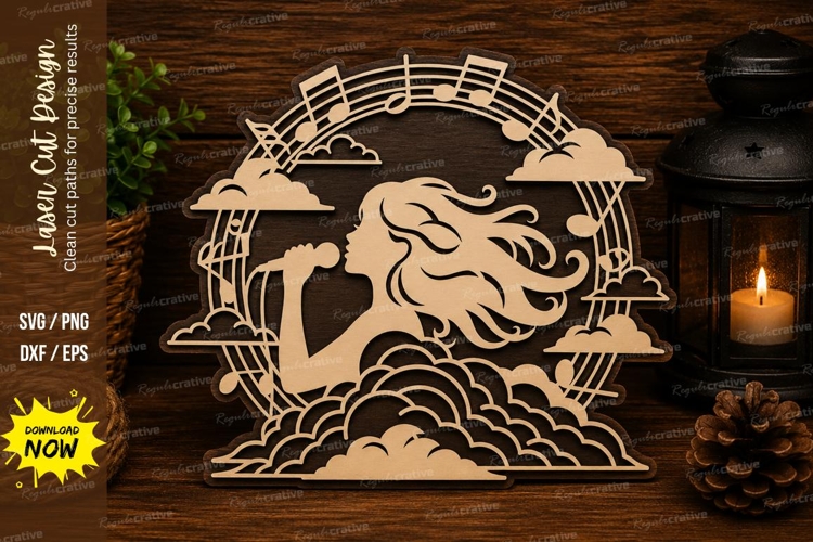 Mermaid Music Laser Cut SVG File mermaid music svg, mermaid
