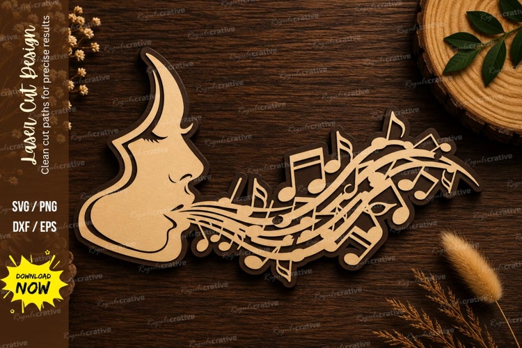 Music Bird Laser Cut SVG File music bird svg, bird music svg