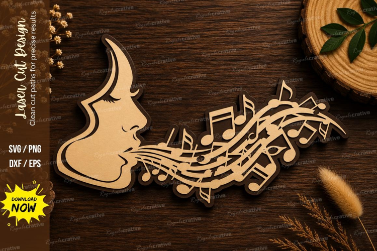 Music Bird Laser Cut SVG File music bird svg, bird music svg