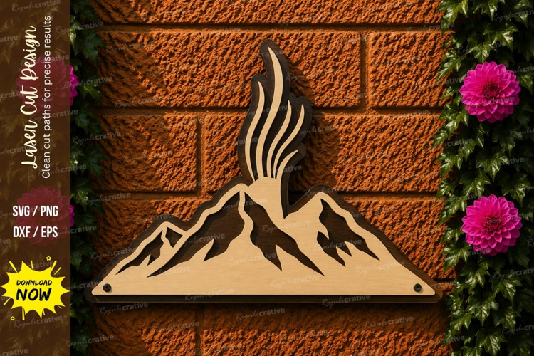 Mountain Flame Laser Cut SVG File mountain flame svg, mounta