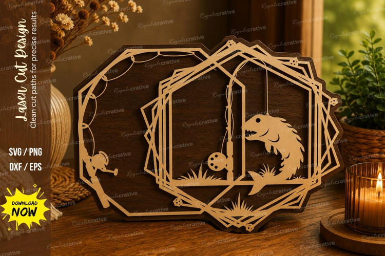 Bear Mountain Frame Laser Cut SVG File bear mountain frame