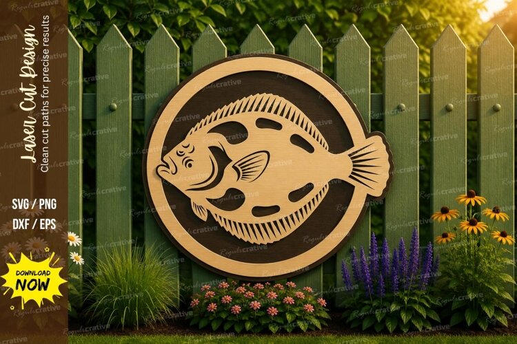 Bluegill Fish Laser Cut SVG File bluegill fish svg, sunfish example image 1