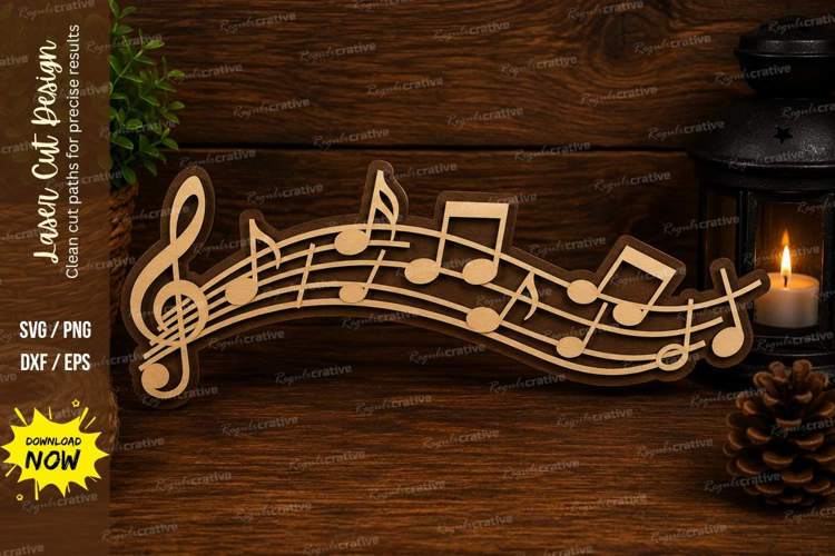 Music Staff Laser Cut SVG File music staff svg, musical note