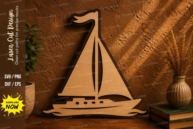 Sailboat Laser Cut SVG File sailboat svg, sailing boat svg,