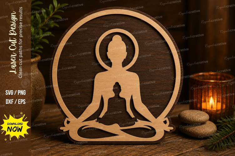 Meditation Pose Laser Cut SVG File meditation pose svg, yoga