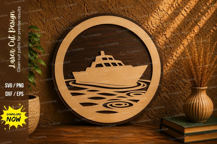 Luxury Yacht Laser Cut SVG File luxury yacht svg, yacht silh