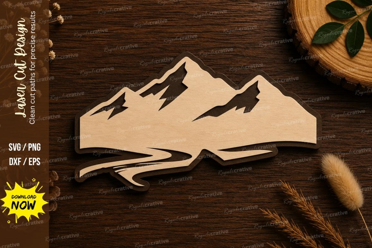 LuMountain Landscape Laser Cut SVG File mountain landscape