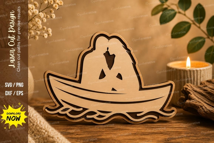 Cowboy Hat Love Laser Cut SVG Design cowboy hat svg, western example image 1