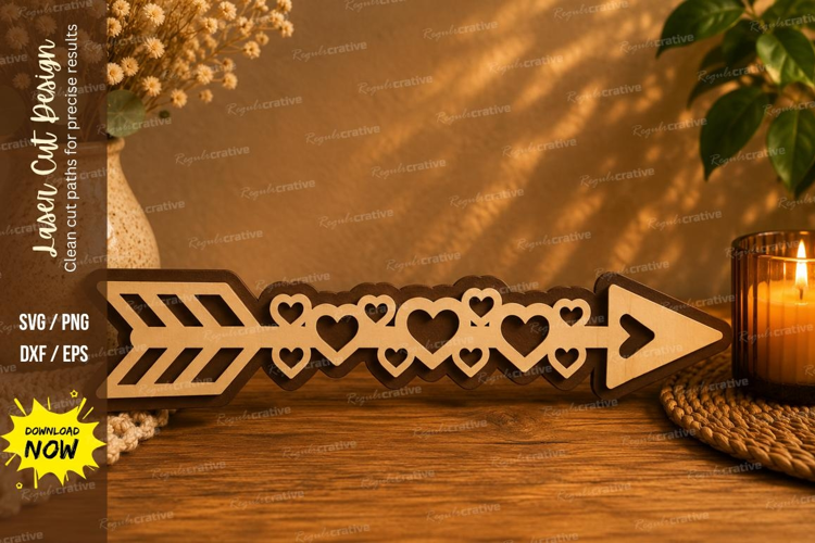 Heart Arrow Border Laser Cut SVG Design heart arrow svg, lov