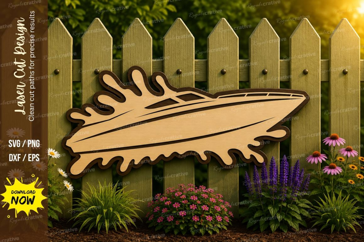 Speed Boat Laser Cut SVG Design speed boat svg, power boat,