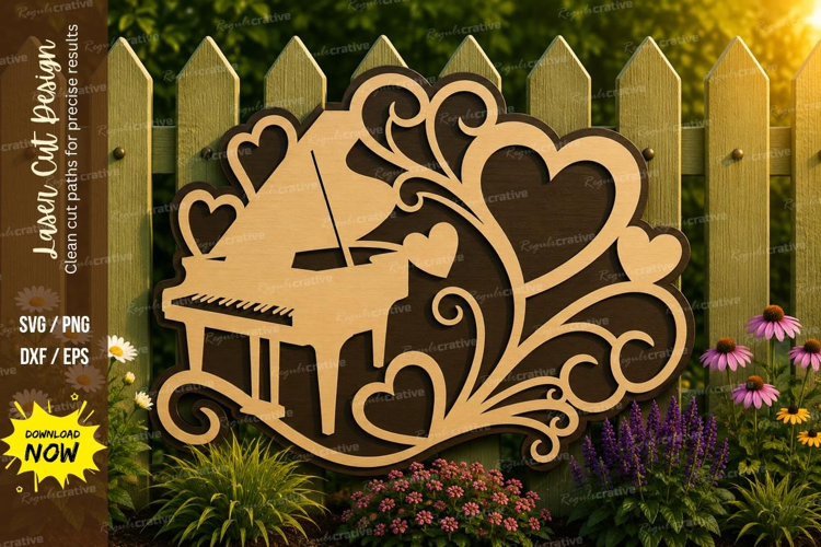 Decorative Harp Monogram Laser Cut SVG Design harp svg, harp