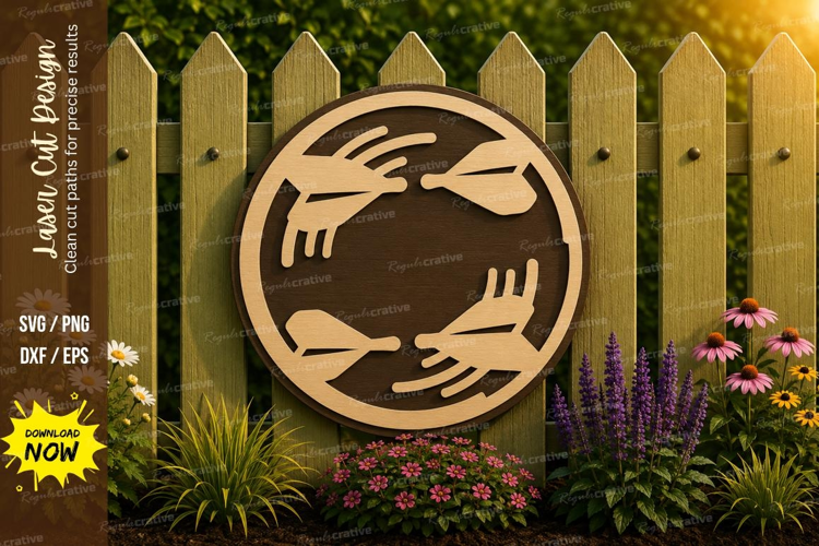 Helping Hands Round Laser Cut SVG Design helping hands svg,